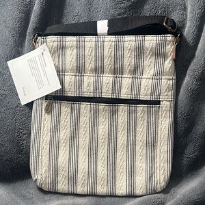 Thirty-One Black and Cream Organizing Shoulder Bag